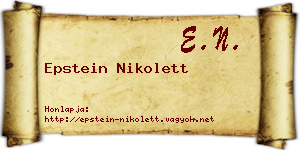 Epstein Nikolett névjegykártya